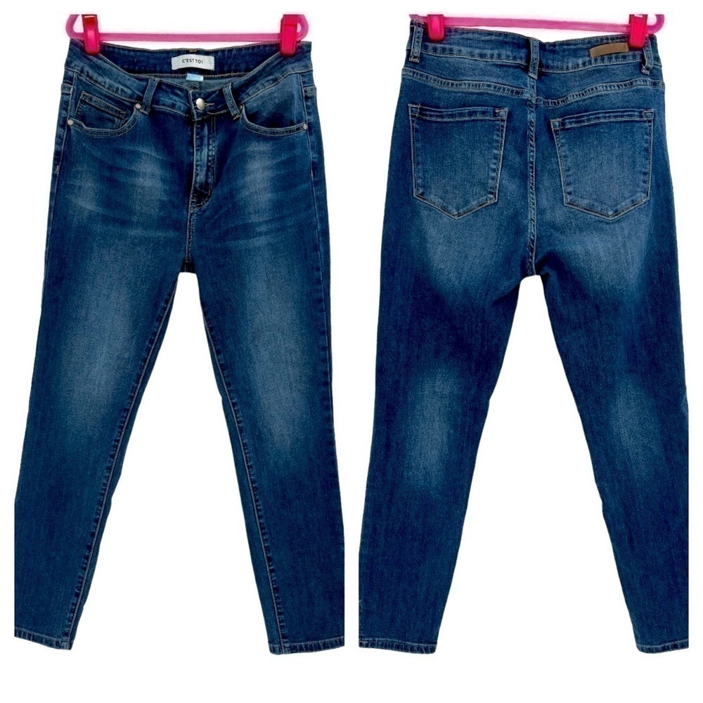 C'est Toi Women's Juniors High Rise Crop slits jeans size 11